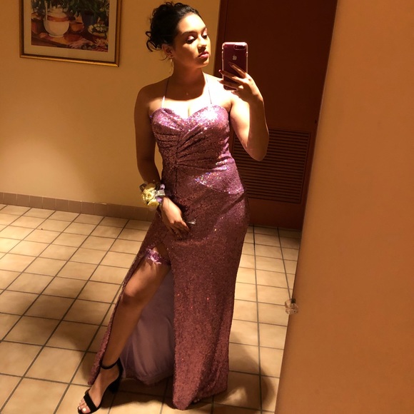 Fabiana size 6 Long sequin Prom Dress with Slit - Picture 1 of 8